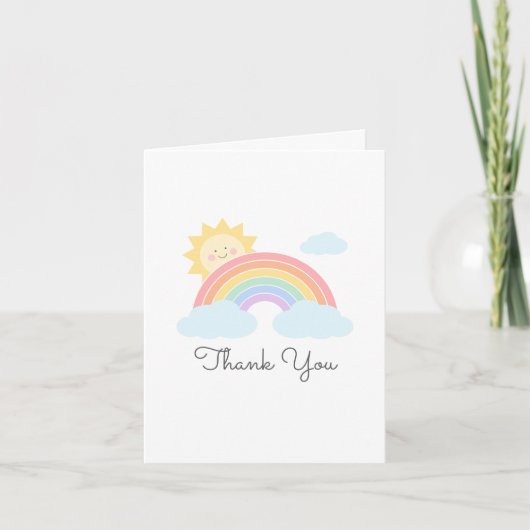 Pastel Rainbow Sunshine Bedankkaart (Voorkant)