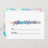 Pastel Rainbow Swash Logo Cadeft Certificate Kaart (Voorkant / Achterkant)