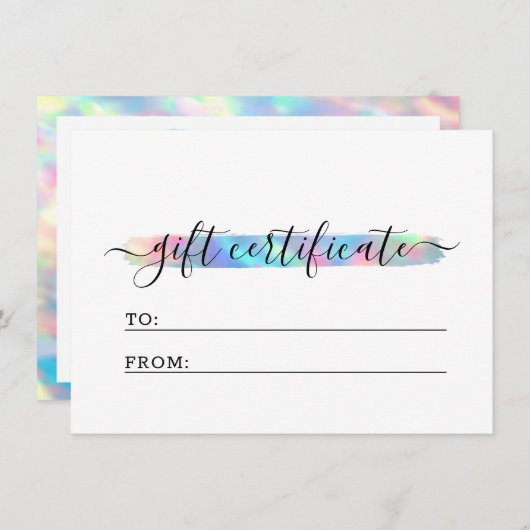 Pastel Rainbow Swash Logo Cadeft Certificate Kaart (Voorkant / Achterkant)