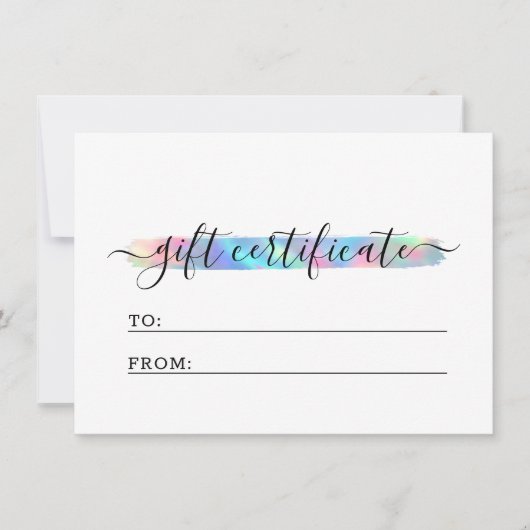 Pastel Rainbow Swash Logo Cadeft Certificate Kaart (Voorkant)