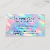 Pastel Rainbow Swash Logo Hair Nails Social Media Visitekaartje (Achterkant)