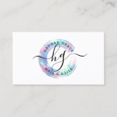 Pastel Rainbow Swash Logo Hair Nails Social Media Visitekaartje (Voorkant)