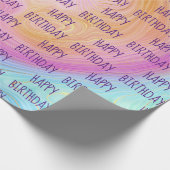 Pastel Rainbow Swirl Birthday Cadeaupapier (Hoek)