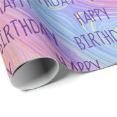 Pastel Rainbow Swirl Birthday Cadeaupapier (Rol Hoek)