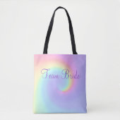 Pastel Rainbow Swirl Lesbian Wedding Canvas tas (Voorkant)