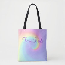Pastel Rainbow Swirl Lesbian Wedding Canvas tas