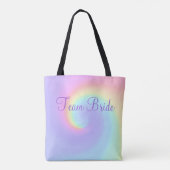 Pastel Rainbow Swirl Lesbian Wedding Canvas tas (Achterkant)