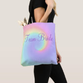 Pastel Rainbow Swirl Lesbian Wedding Canvas tas (Dichtbij)
