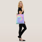 Pastel Rainbow Swirl Lesbian Wedding Canvas tas (Op model)