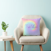 Pastel Rainbow Swirl Lesbian Wedding Kussen (Stoel)