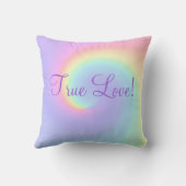 Pastel Rainbow Swirl Lesbian Wedding Kussen (Achterkant)
