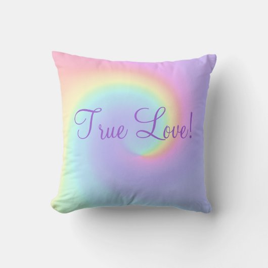 Pastel Rainbow Swirl Lesbian Wedding Kussen (Voorkant)