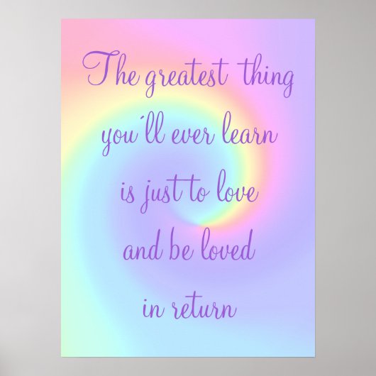 Pastel Rainbow Swirl Lesbian Wedding Poster (Voorkant)
