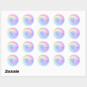 Pastel Rainbow Swirl Lesbian Wedding "True Love" Ronde Sticker (Vel)