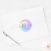Pastel Rainbow Swirl Lesbian Wedding "True Love" Ronde Sticker (Envelop)
