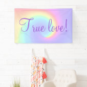 Pastel Rainbow Swirl Lesbian Wedding "True Love" Spandoek (Insitu)