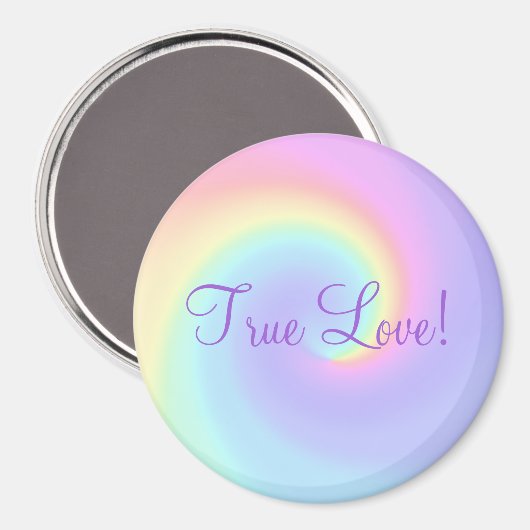 Pastel Rainbow Swirl Lesbian Wednet Magnet (Voorkant / Achterkant)