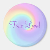 Pastel Rainbow Swirl Lesbian Wednet Magnet (Voorkant)