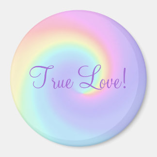 Pastel Rainbow Swirl Lesbian Wednet Magnet