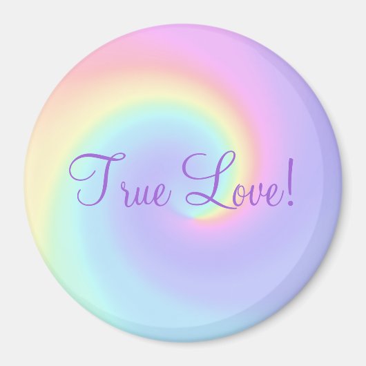 Pastel Rainbow Swirl Lesbian Wednet Magnet (Voorkant)