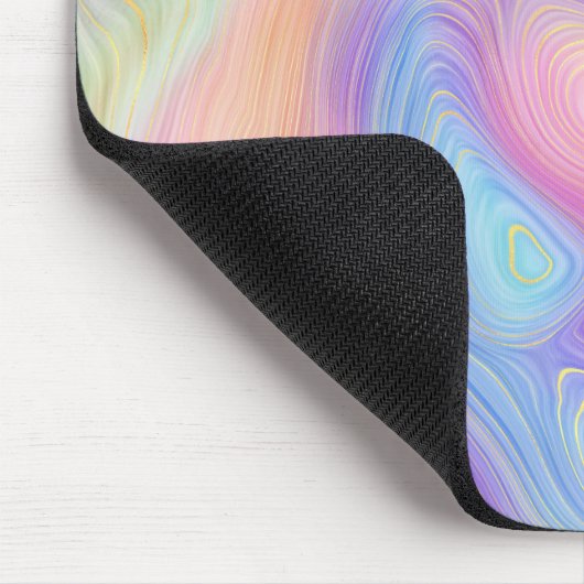 Pastel Rainbow Swirl Muismat (Hoek)