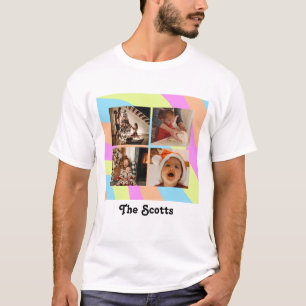 Pastel Rainbow  tekst en 4 foto's T-shirt