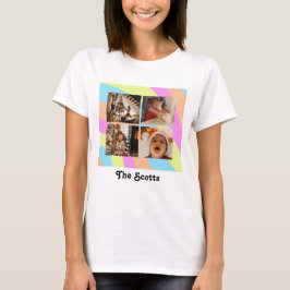 Pastel Rainbow Text en 4 Foto's T- T-shirt