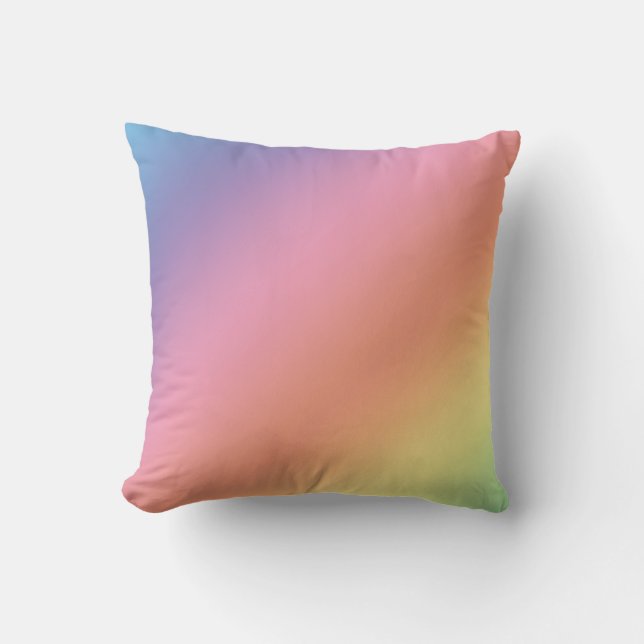 Pastel Rainbow Throw Pillow Kussen (Voorkant)