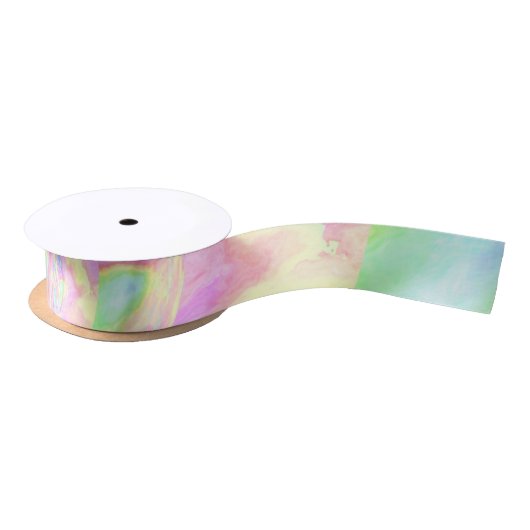 Pastel Rainbow Tie Dye Girls Birthday Satijnen Lint (Spoel)