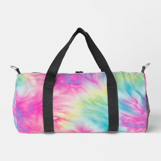 Pastel Rainbow Tie Dye Girls Weekender Plunjezak (Voorkant)