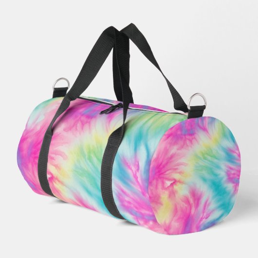 Pastel Rainbow Tie Dye Girls Weekender Plunjezak (Linkerhoek)