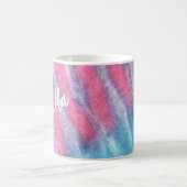 Pastel Rainbow Tie Dye Groovy, gepersonaliseerd Koffiemok (Center)