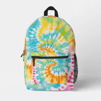 Pastel Rainbow Tie Dye Spiral Pattern Bedrukte Rugzak