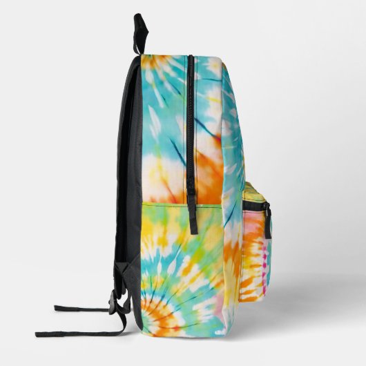 Pastel Rainbow Tie Dye Spiral Pattern Bedrukte Rugzak (Links)