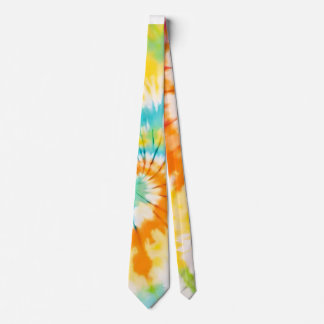 Pastel Rainbow Tie Dye Spiral Pattern Stropdas