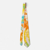 Pastel Rainbow Tie Dye Spiral Pattern Stropdas (Achterkant)