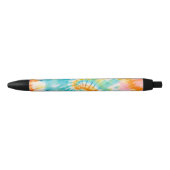 Pastel Rainbow Tie Dye Spiral Pattern Zwarte Inkt Pen (Voorkant)