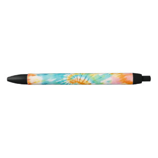 Pastel Rainbow Tie Dye Spiral Pattern Zwarte Inkt Pen