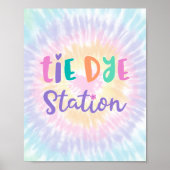 Pastel Rainbow Tie Dye Station Poster (Voorkant)