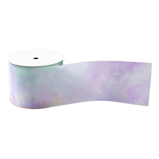 Pastel Rainbow Tie-Dye Watercolor Painting Grosgrain Lint (Spoel)
