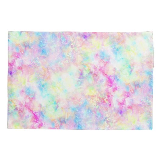 Pastel Rainbow Tie Dye Waterverf Pillow Hoesje Kussensloop (Achterkant-Links)