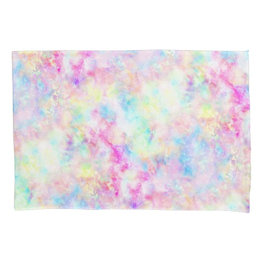 Pastel Rainbow Tie Dye Waterverf Pillow Hoesje Kussensloop (Voorkant-Links)