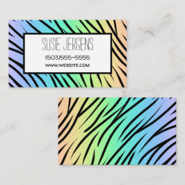 Pastel Rainbow Tiger — afdrukken Visitekaartje