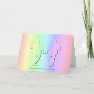 Pastel Rainbow-trouwkaart voor homoseksuele Mannen Kaart