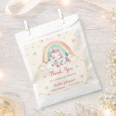 Pastel Rainbow Unicorn Baby shower Bedankzakje (Geknipt)