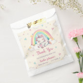 Pastel Rainbow Unicorn Baby shower Bedankzakje (Gezegeld)