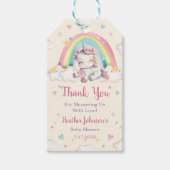 Pastel Rainbow Unicorn Baby shower Cadeaulabel (Voorkant)