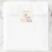 Pastel Rainbow Unicorn Baby shower Vierkante Sticker (Tas)