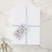 Pastel Rainbow Unicorn Birthday Party, bedankt Cadeaulabel (Met Touw)