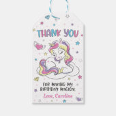 Pastel Rainbow Unicorn Birthday Party, bedankt Cadeaulabel (Voorkant)